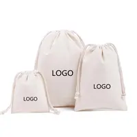 Benutzer definierte gedruckte Logo wieder verwendbare kleine Geschenkt üte Baumwolle Leinwand Kordel zug Tasche Staub verpackungs beutel