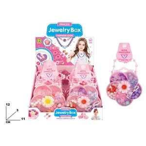 Coffret à bijoux princesse, look tendance, pour enfants de 6 ans et plus, avec perles, colliers et bracelets pour filles - Product Image 1