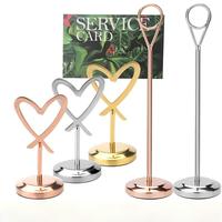 Porte-menu en acier inoxydable, support de signalisation de table, base pour panneau de menu, pince de menu verticale, porte-cartes de visite, support de signalisation de table
