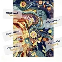 Runner Area Rug Floral Polyester Latex Custom Size Non-Slip Waterproof Stain Resistant Modern Long Carpet Mat Hallway Stairs