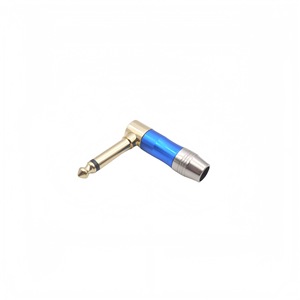 90 Degree 6.35mm Audio <b>Plug</b> Gold Plated Copper Right Angle Microphone Speaker Connector <b>Adapter</b> - Product Image 3