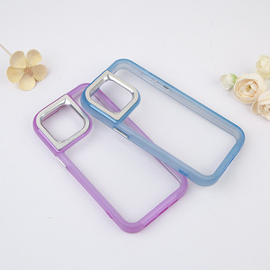 Claro colorido 3 <span class=keywords><strong>en</strong></span> 1 caja del teléfono móvil para iPhone 15 14 13 Fundas Al Por Mayor con TPU + PC + acrílico Simple diseñador contraportada - Product Image 4