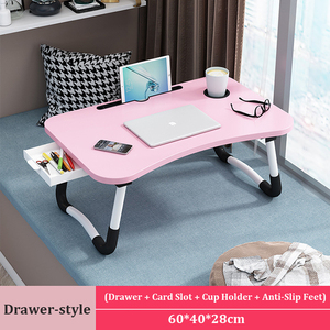 Escritorio portátil ergonómico <span class=keywords><strong>multiusos</strong></span> para ordenador portátil con cajón y Mini escritorio plegable USB para cama de dormitorio de estudiante <span class=keywords><strong>mesa</strong></span> pequeña - Product Image 3