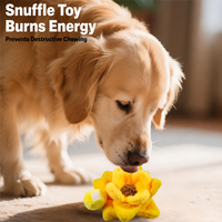 Jouet pour chien en peluche Snuffle Flower couineur, tapis de recherche interactif, distributeur de nourriture lente, jouet à mâcher pour chiot, vente en gros, usine OEM personnalisée