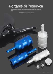 Réservoir d'huile portable en alliage d'aluminium argenté/bleu TOOPRE <span class=keywords><strong>pour</strong></span> vélos de montagne, outil de remplissage de réservoir d'huile de frein à disque <span class=keywords><strong>pour</strong></span> l'extérieur - Product Image 2