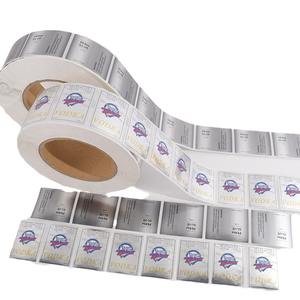 Étiquettes auto-adhésives personnalisées en PVC argent mat Feuille brossée imperméable pour animaux de compagnie Caractéristique holographique Finition de surface stratifiée - Product Image 1