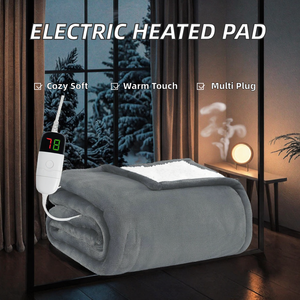 Couverture électrique lavable personnalisée en flanelle, coussin chauffant avec contrôle numérique de la température, certifiée CE pour une utilisation à domicile, à l'hôtel et en hiver - Product Image 2