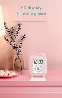 Réveil de table compact avec affichage LCD, design moderne et minimaliste, en plastique, avec affichage de la température et compte à rebours lumineux