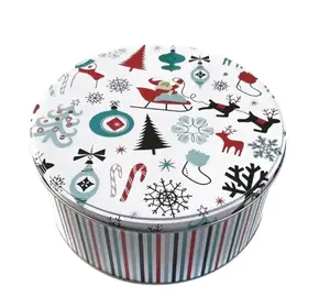 Food Grade Round Gift Tin Box Metal 100ml Empty Tin Cans For Cake