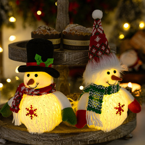 Santa Snowman <b>Lights</b> Handmade <b>Battery</b>-<b>powered</b> LED Ornament <b>Light</b> Eco-friendly Modern Non-woven Fabric Children's Gift Christmas - Product Image 1