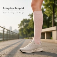 Chaussettes de soutien montantes avec panneau texturé sur le pied, bord côtelé et service de personnalisation de la marque