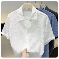 T-shirt décontracté pour homme 100 % coton, respirant, tricoté, à manches courtes, col rabattu, motif uni, fermeture à bouton unique, OEM