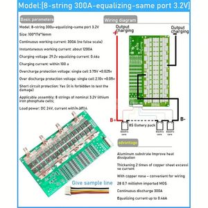 Placa de Protección de Batería LiFePO4 6S 7S 8S 24V BMS con Balance de Carga 50A-230A para Herramientas Eléctricas e Inversores de RV - Product Image 4