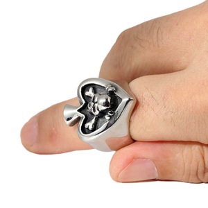 yunnique Men's <b>Titanium</b> Steel <b>Ring</b> Skull Skeleton Design Geometric Shape Gift Jewelry - Product Image 3