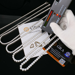 สร้อยคอเพชรแท้ทรงกลมเจียระไนแบบบริลเลียนท์ ขนาด 2 มม.-6 มม. เงินแท้ 925 ประดับเพชรโมอิสซาไนต์ VVS สำหรับผู้ชายสไตล์ฮิปฮอป - Product Image 3