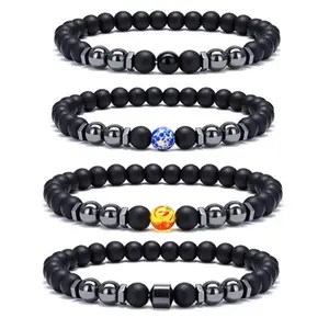 2022 Summer Anti Swelling Slimming Frosted Stone Beads Anklet Lymphatic Drainage Anklet Hematite Magnetic Bracelet Anklet