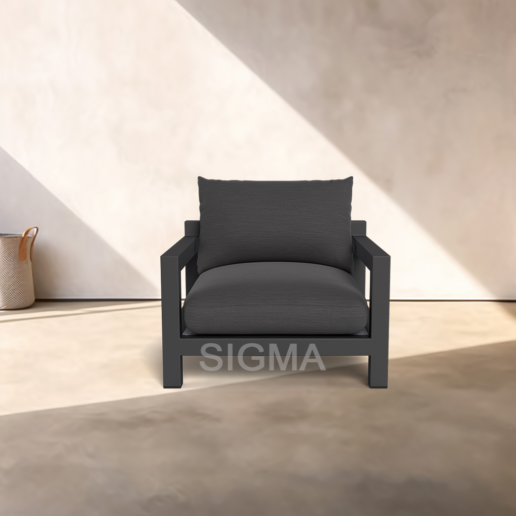 Patio Garden Luxury Aluminum sofa Modern Outdoor Furniture Courtyard Hotel Lounge Chair With Cushion