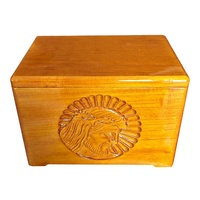 Urna para Mascotas Paulownia, Exquisitamente Tallada, Estilo Europeo, Urna Marrón para Cenizas, para Entierro, Marca SDD, 2 Años de Garantía