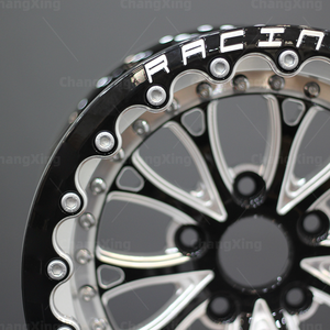 Thực sự bắn 5*139.7 Đen beadlock giả mạo bánh xe 1/2 mảnh 17x4.5j 18x10j 15x10j bánh xe rèn tùy chỉnh với quá trình đánh bóng - Product Image 4