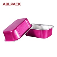 Moule à pain miniature rectangulaire, emballage alimentaire, récipient en aluminium avec couvercle en PET, résistant au four, qualité alimentaire, 168 ml