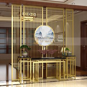 EX070 Modern Classic Stainless Steel Foldable Multi-Functional Partition Laser Cut <b>Screen</b> for Living Room Divider Elegant Home - Product Image 4