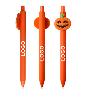 Fournitures de papeterie d'Halloween, design classique citrouille et fantôme, patchs en PVC souple, stylos à bille avec logo personnalisé pour cadeaux d'étudiants - Product Image 6