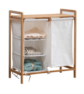 <span class=keywords><strong>Cesto</strong></span> <span class=keywords><strong>Portabiancheria</strong></span> in Bambù Naturale con Cassetto Organizzatore in Tessuto e Asse <span class=keywords><strong>da</strong></span> Stiro - Product Image 4