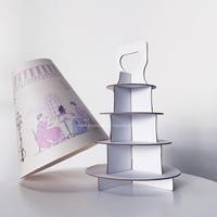 Elegante Soporte Redondo para Cupcakes con Diseño Vintage de Té de la Tarde en Color Morado para Decoración de Mesa de Postres en Bodas de Lujo