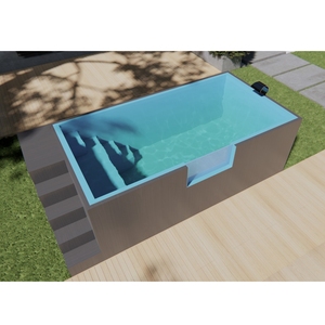 OEM khu nghỉ mát ngoài trời Tùy Chỉnh chất lượng tốt container sợi thủy tinh hồ bơi với WPC boong - Product Image 6