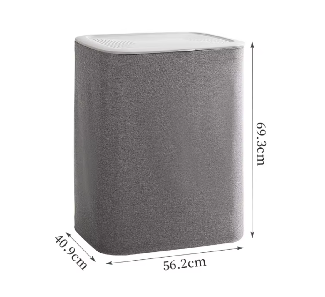 Panier à linge pliable grand format 90L gris 770499 - tissu