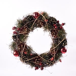 <span class=keywords><strong>Couronne</strong></span> ronde artisanale <span class=keywords><strong>en</strong></span> pin naturel pour décoration intérieure <span class=keywords><strong>de</strong></span> Noël, certifiée BSCI - Product Image 3