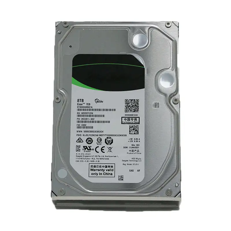 Seagate Exos 8TB 7200 RPM SATA 6 Gb/s 512e 256MB 캐시 3.5 "HDD ST8000NM0055