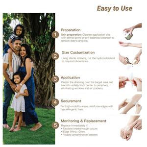 Botiquín de Primeros Auxilios Flexible e Impermeable, Vendajes Hidrocoloides Autoadhesivos de Grado Médico, Rollo Hidrocoloide para el Cuidado de Heridas - Product Image 5