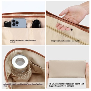 Bolsa Interior para el Bolso Dumpling de Longchamp, Organizador de Almacenamiento Ligero de Satén, Bolsa de Viaje con Cierre de Cremallera, Bolsillo Interior Moderno - Product Image 3
