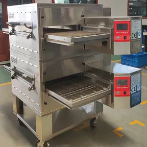 Domino's Pizza Chain 32 pollici "Impingement" doppio piano trasportatore elettrico forno per Pizza per ristorante
