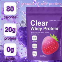 Poudre de Protéine Transparente OEM en Sachets de 20g – Protéines pour Femmes et Hommes, Sans Lactose, Isolat de Lactosérum de Vaches Nourries à l'Herbe, Sans Gluten, Zéro Sucre