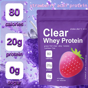 אבקת חלבון שקופה OEM באריזות של 20 גרם, חלבון לנשים וגברים, ללא לקטוז, מי גבינה מפרה מרעה, ללא גלוטן, ללא סוכר - Product Image 2