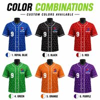 Jersey Baseball Custom Grosir Cetak Heksagonal Cepat Kering Bernapas Kancing Depan Poliester Sublimasi Seragam Tim Atasan