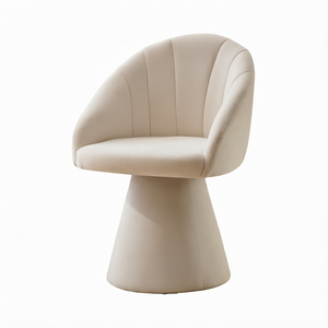 Fauteuil pivotant contemporain en velours écologique avec revêtement pour salon, chambre, salle à manger, meubles de maison - Product Image 1