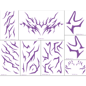 Adesivi Temporanei Kpop con Motivo Purple Demon Energy, Tatuaggi Finti UV Fluorescenti - Product Image 2