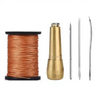 Kit d'aiguilles à coudre en cuir avec fil en nylon, outil de couture manuelle pour la réparation de pneus en cuir, les filets de pêche et le toile.