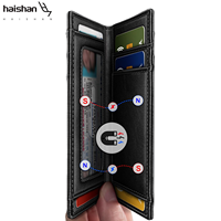 Porte-cartes magnétique à double pliage avec logo personnalisé et pince à billets pour hommes, étui à cartes en microfibre, pince à billets pour affaires