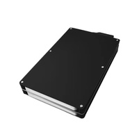 Porte-cartes double en aluminium pour cartes de crédit et permis de conduire avec grande capacité et blocage RFID