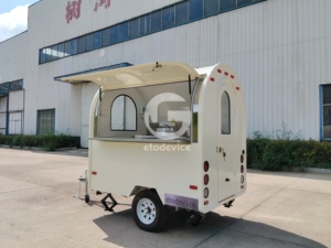 รถพ่วงขายอาหาร Etodevice ขนาด 7.2 ฟุต ได้รับการรับรองมาตรฐาน CE แบบสองเพลา สำหรับขายปลาและมันฝรั่งทอด, อาหารริมทางสไตล์เอเชีย, อาหารวีแกน - Product Image 2