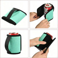 Manchon isotherme en néoprène antidérapant pour canettes, avec poignée, réutilisable, pour canettes standard de 12 oz