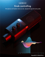 Ayarlanabilir X3 USB Kondenser Mikrofon, Metal ve ABS Kolu ve Ses Kontrolü ile Özel Tasarım, Kayıt, Oyun ve Podcast Çekimleri için
