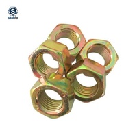 Mur dan baut baja kepala segi enam dengan insert nilon, mur pengunci DIN 985, harga murah untuk konstruksi.