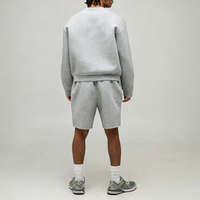 Ensemble de survêtement vintage gris personnalisé, 2 pièces, col rond, coupe ample, en molleton de coton, streetwear urbain pour homme