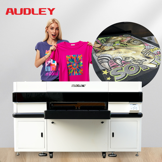 Audley 60cm DTG Dual Stand Direct-to-Garment Printer New A4 Flatbed Digital Fabric Printer 1-Year Warranty Inkjet Printers