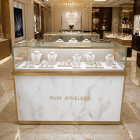 Ensemble de présentoirs à bijoux en gros avec vitrines éclairées par LED et comptoirs de rangement pour les magasins de centres commerciaux - Système d'affichage personnalisable et écologique
